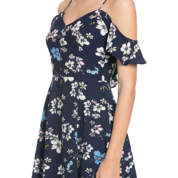 Hommage from L.A. Dresses & Skirts - Hommage from LA Dress-Blue Floral Mini-Size S